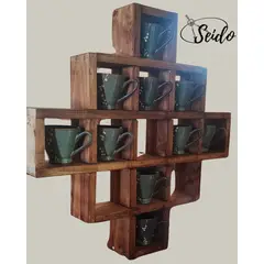 GENERICO - Estante Para Tazas de madera para 13 unidades