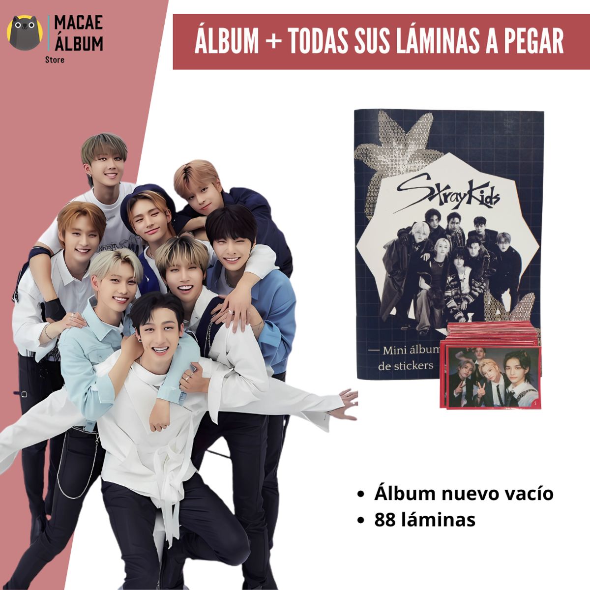 GENERICO - Mini Álbum StrayKids + Todas Sus Láminas A Pegar