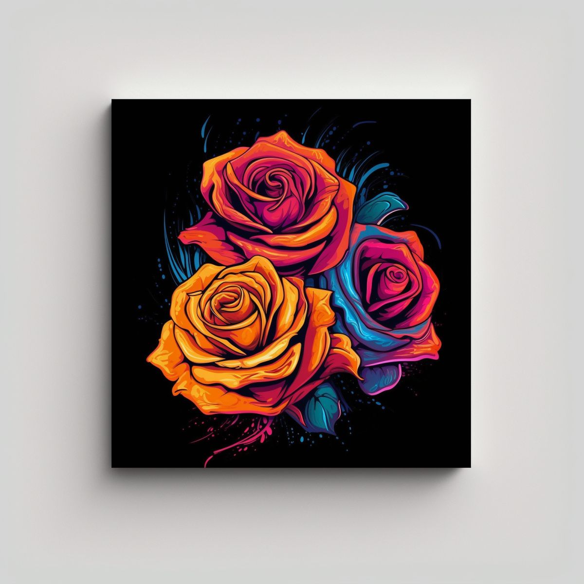 GENERICO - Cuadro Vintage Elegante Bouquet De Rosas Para 90x90 Cm