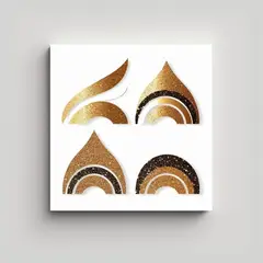 GENERICO - Pintura Decorativa Elegante Con Recorte De Brillo 70x70 Cm.