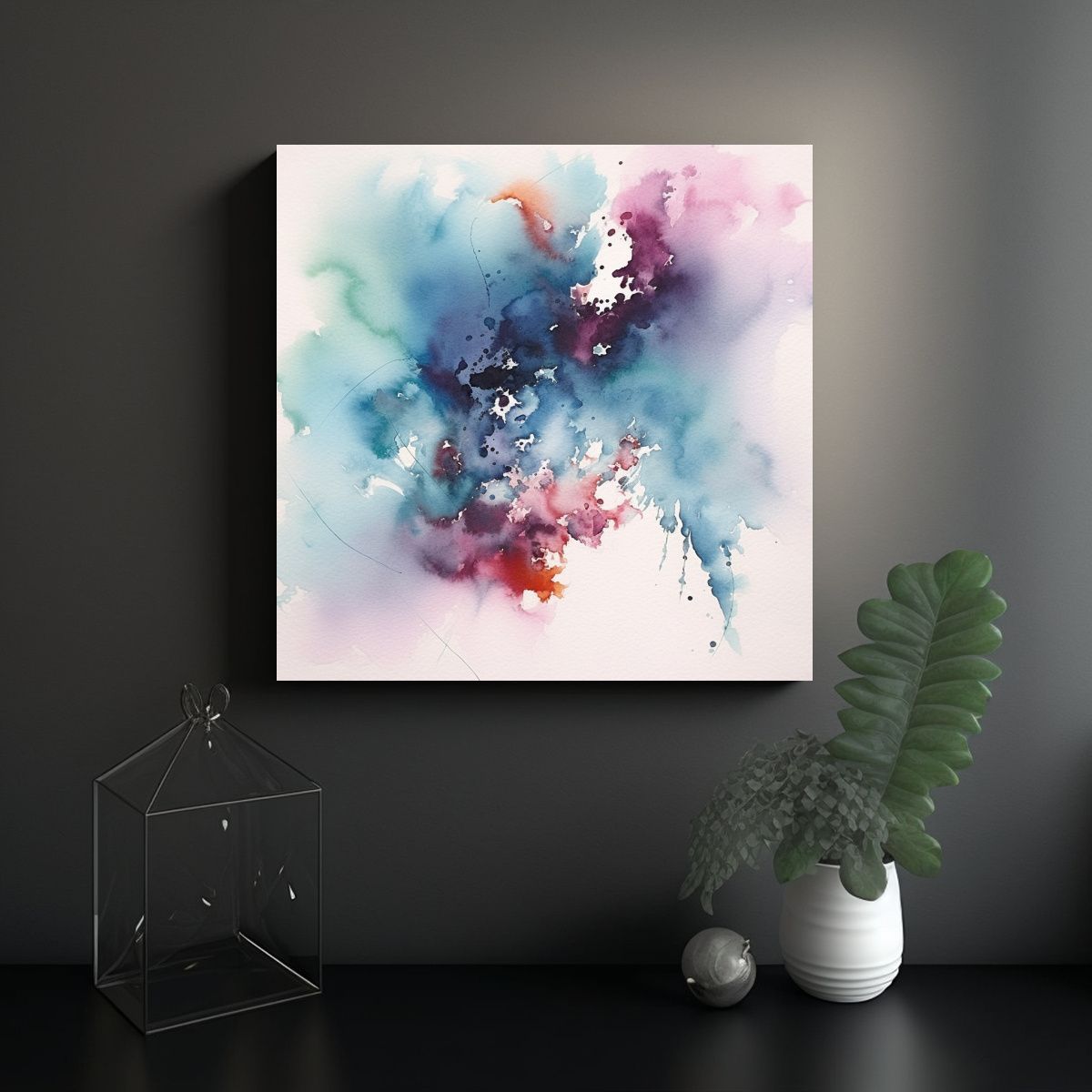 GENERICO - Pintura En Tinta Y Acuarela De Gradación De 80x80 Cm