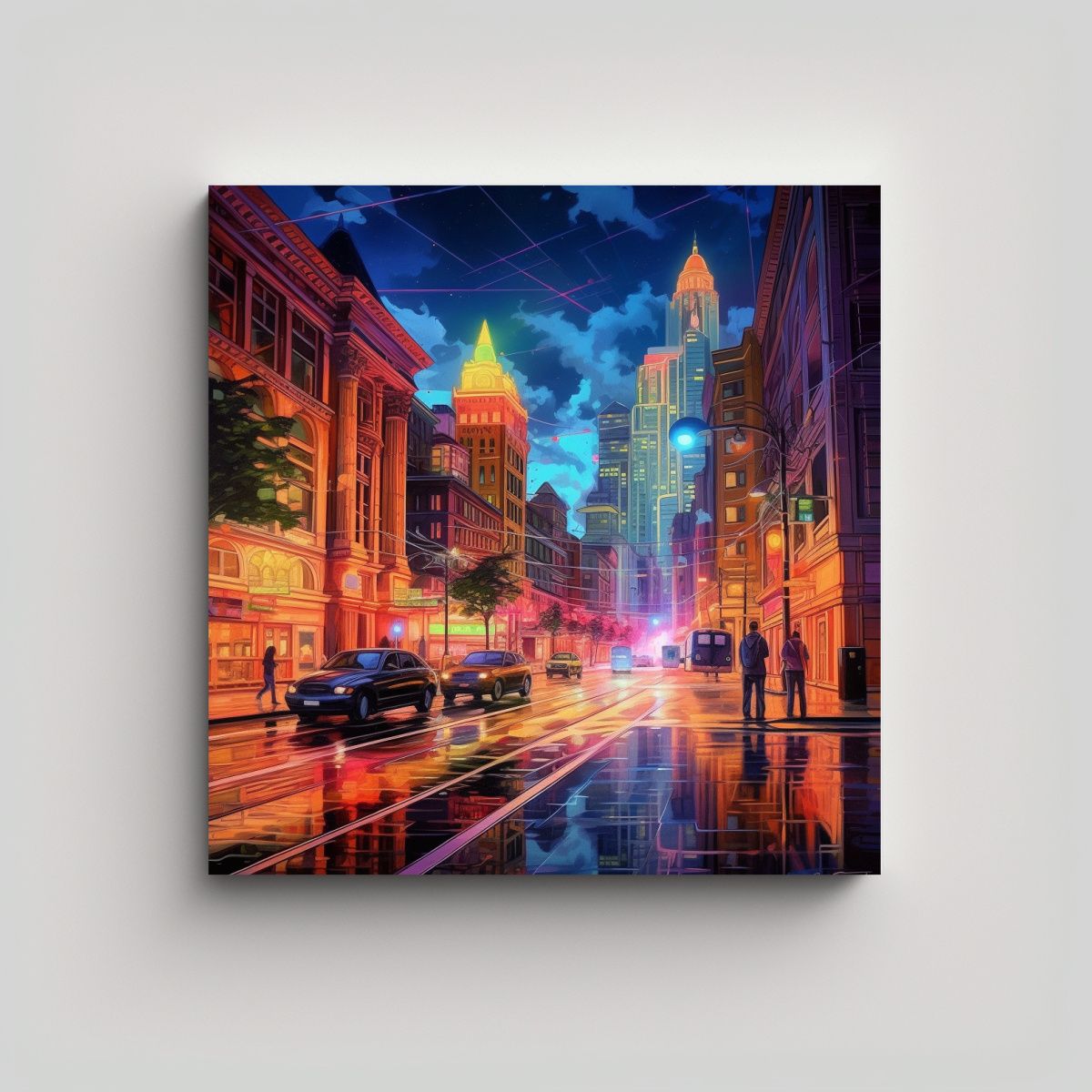 GENERICO - Pinturas Decorativas Modernas De La Ciudad 90x90 Cm.