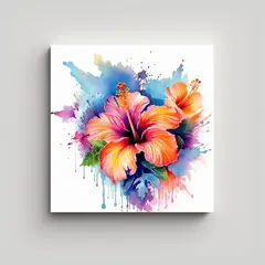 GENERICO - Diseño Detallado De Hibiscus Vibrante En Tela En 90x90 Cm