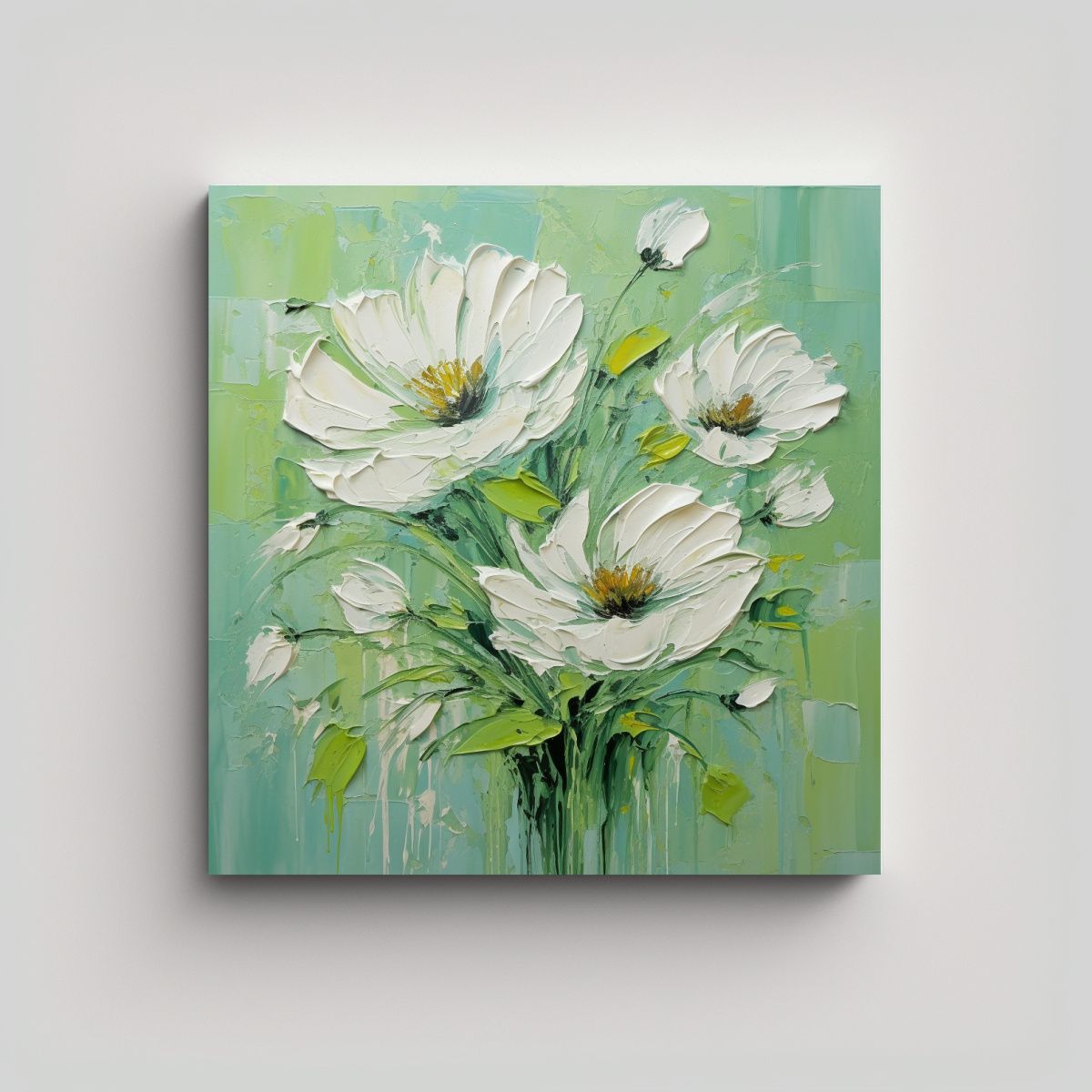 GENERICO - Pintura Lienzo Fotografía Protagonismo Flores 90x90 Cm