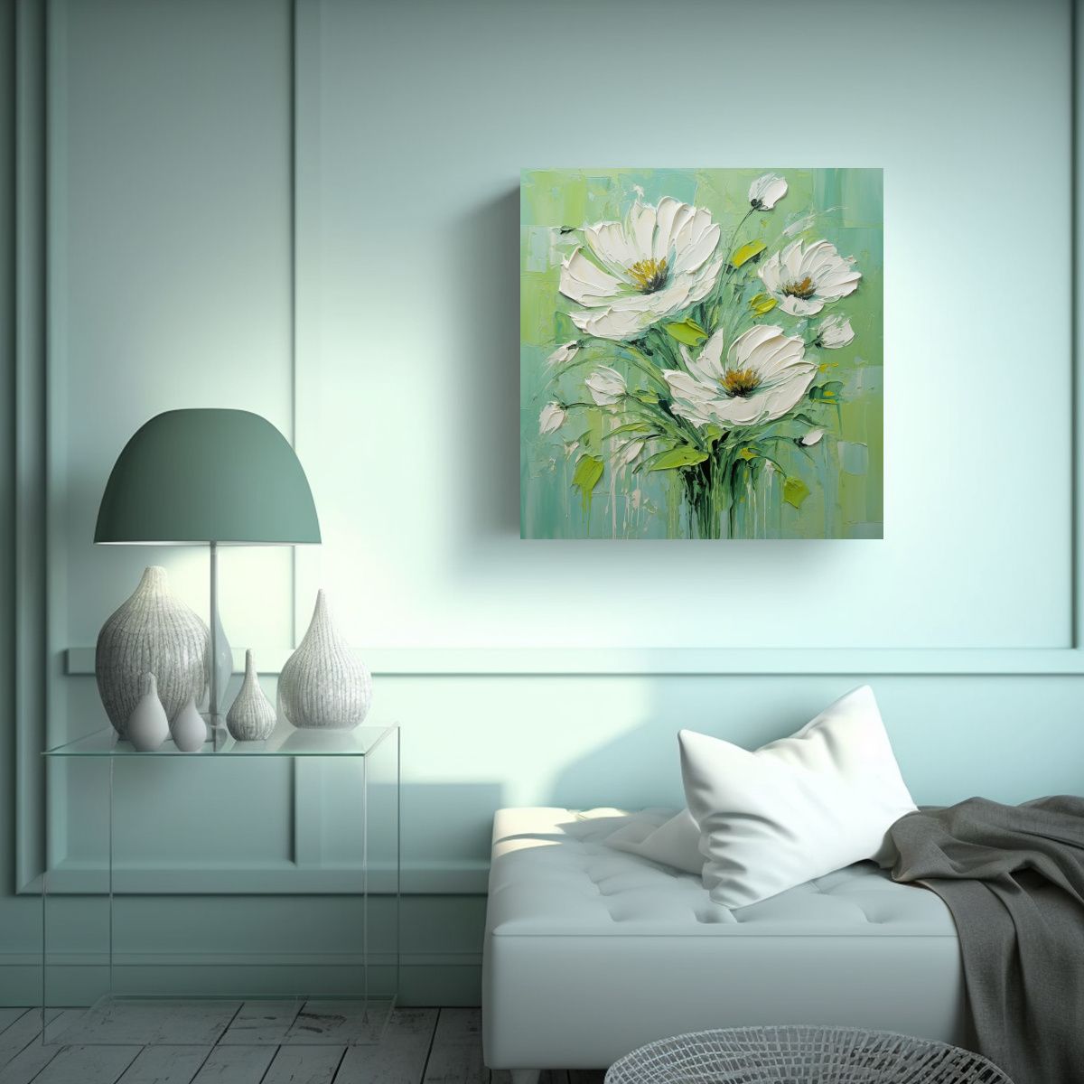GENERICO - Pintura Lienzo Fotografía Protagonismo Flores 90x90 Cm