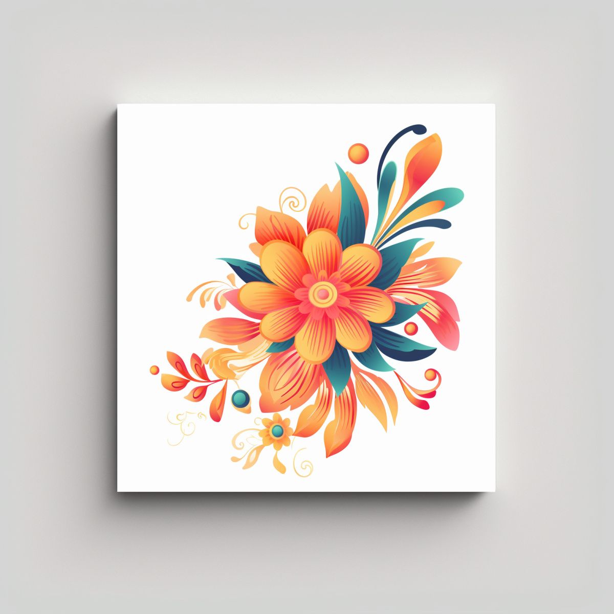 GENERICO - Arte Moderno Barskey Vector Floral En PNGSVG 80x80 Cm