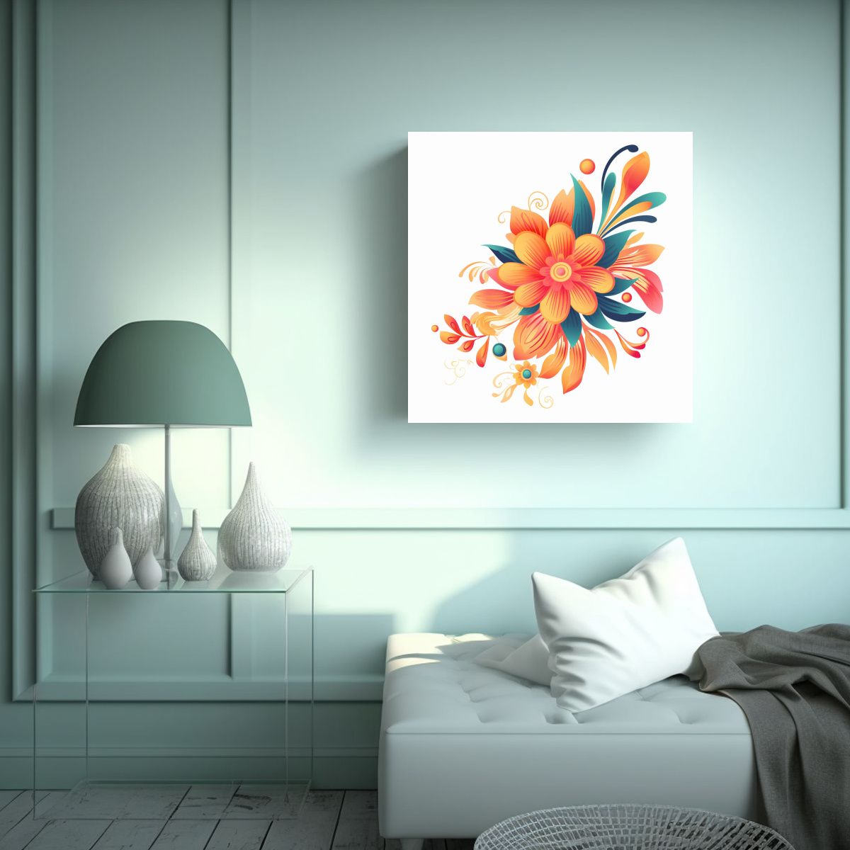 GENERICO - Arte Moderno Barskey Vector Floral En PNGSVG 80x80 Cm