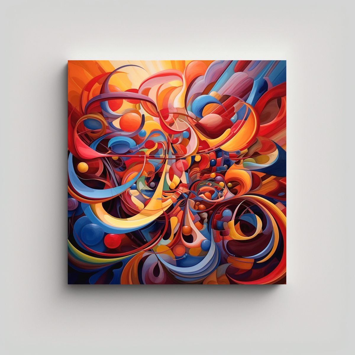 GENERICO - Pintura Decorativa Abstracta Sobre Lienzo En 90x90 Cm