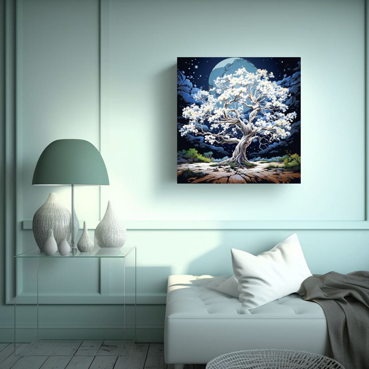 GENERICO - Arte De Pared Impreso Árbol De Roble En Colores 80x80 Cm