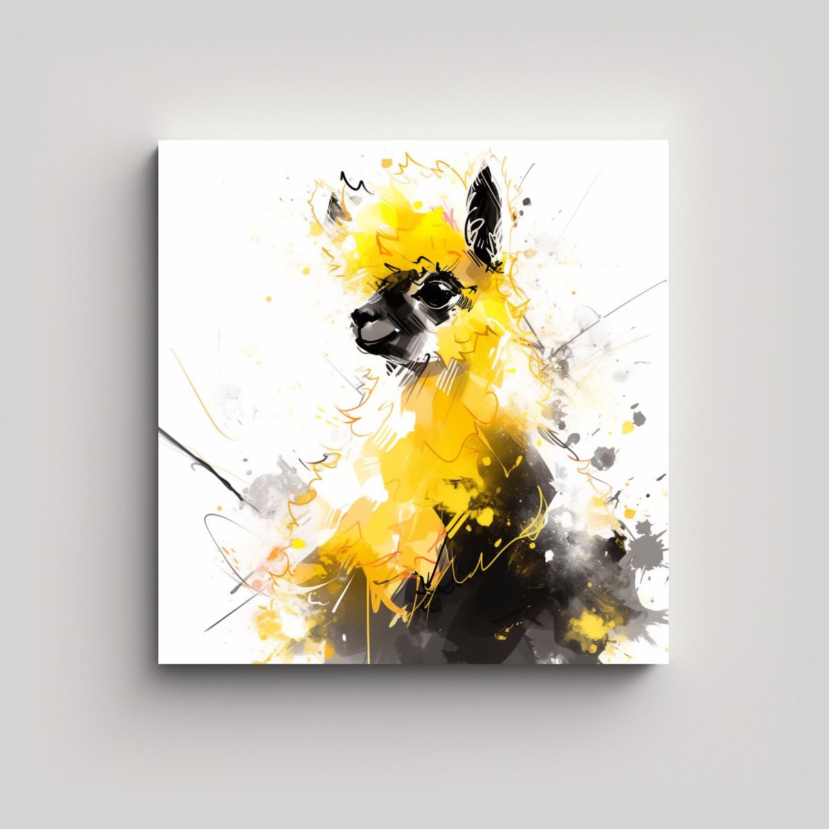 GENERICO - Pintura Decorativa Neopop De Alpaca En Amarillo Y 90x90 Cm