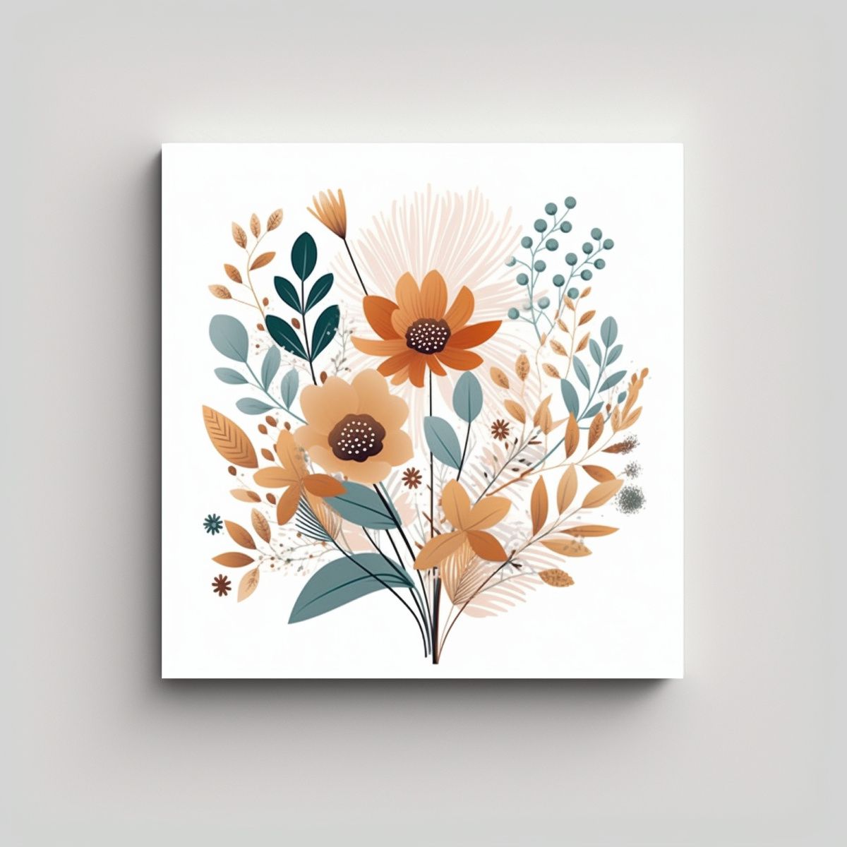 GENERICO - Ilustración Boho Moderna En Tela Multicolor Con 70x70 Cm