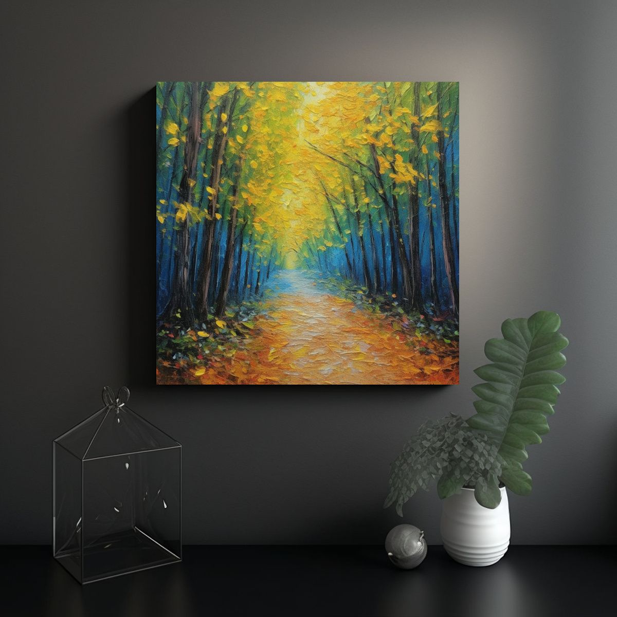 GENERICO - Lienzo De árbol De Arce Con Hojas Amarillas 70x70 Cm