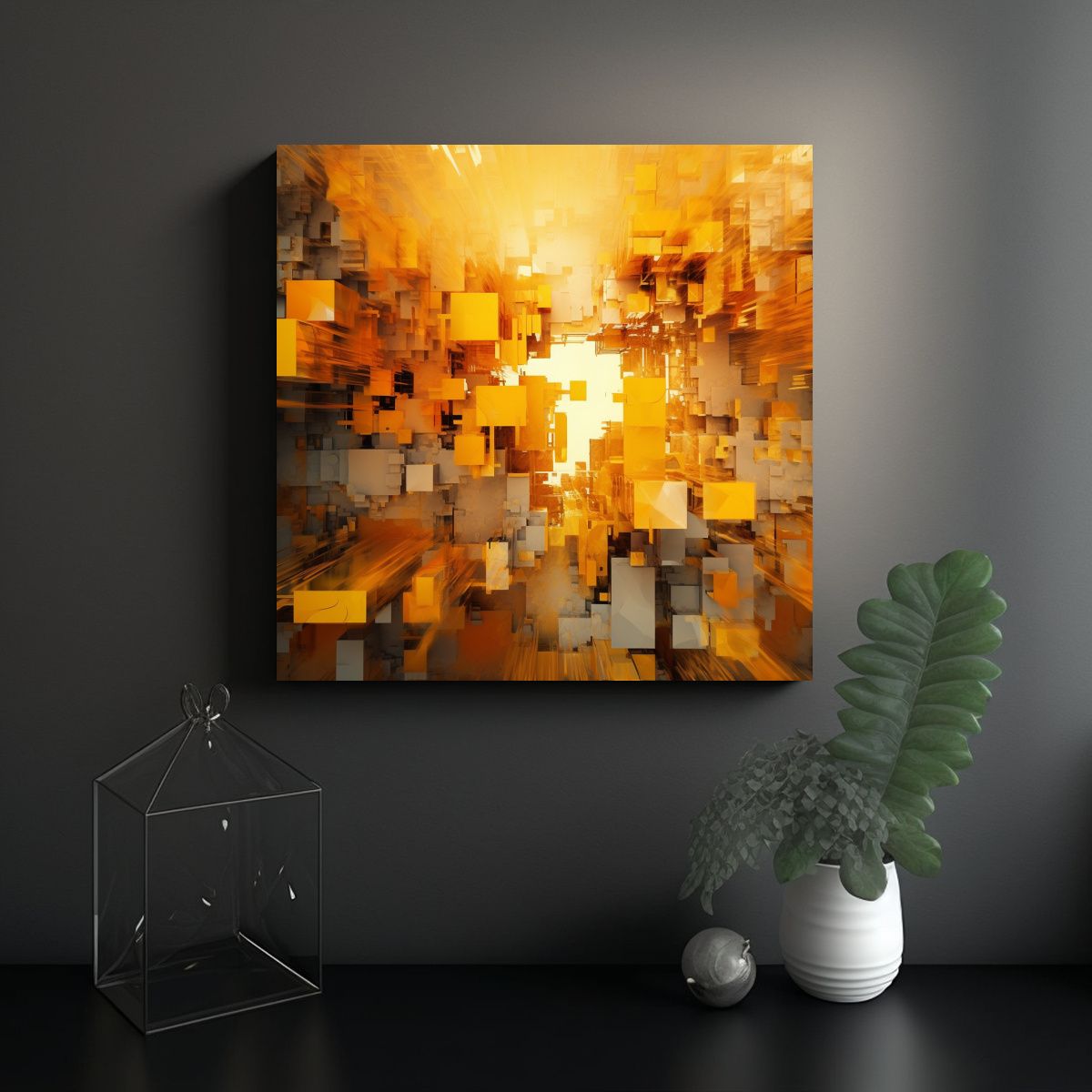 GENERICO - Composición Abstracta Luminosa Arte Inspirador 80x80 Cm