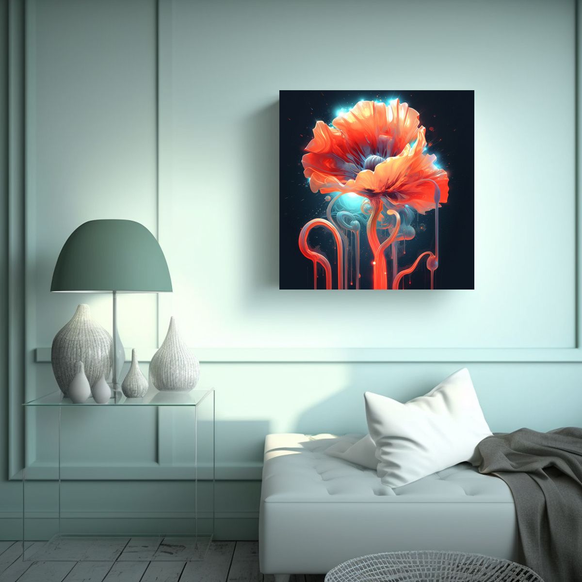 GENERICO - Decoración Futurista De Comedor Luminoso Con 80x80 Cm