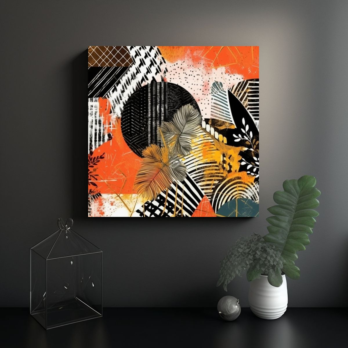GENERICO - Cuadro Decorativo Abstracto Calidez Exótica 70x70 Cm
