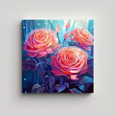 GENERICO - Innovadores Cuadros Canva Con Petalos De Rosa AI 90x90 Cm