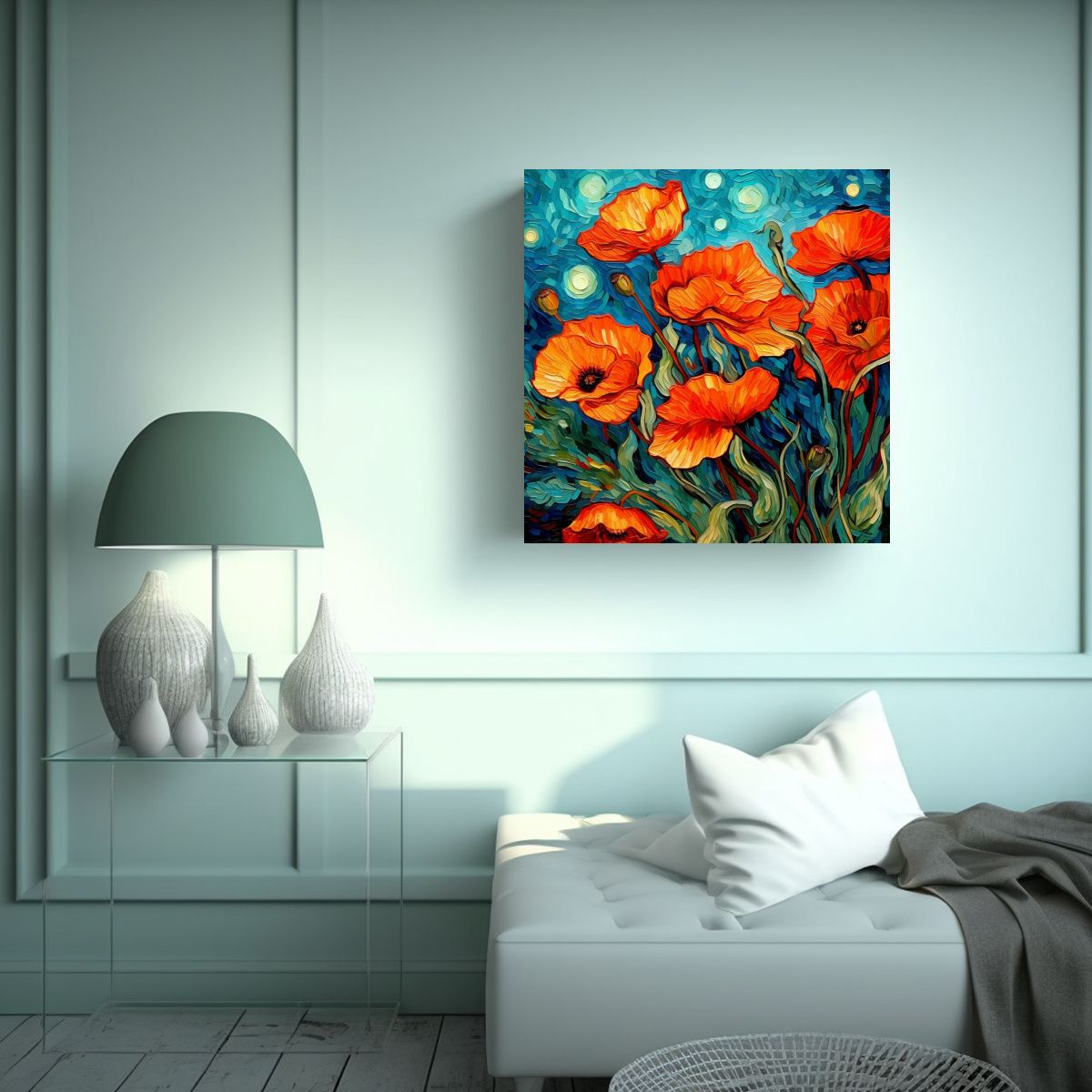 GENERICO - Pintura Floral Estilo Van Gogh Simplicidad 70x70 Cm