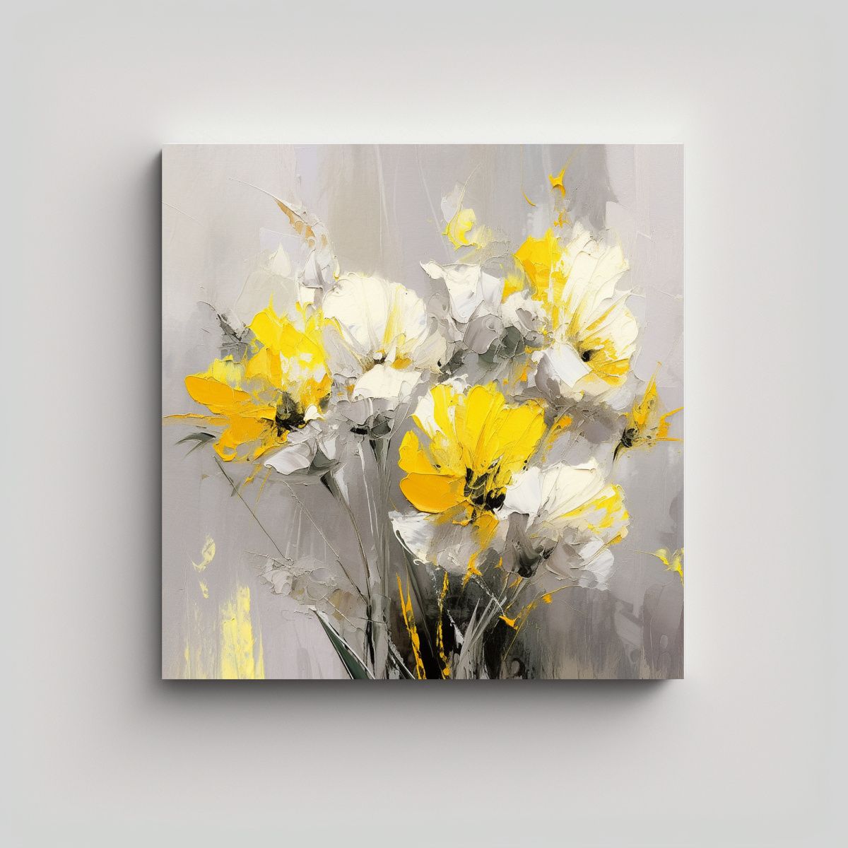 GENERICO - Cuadro Impreso En Lienzo De Ambiente Amarillo Y 90x90 Cm