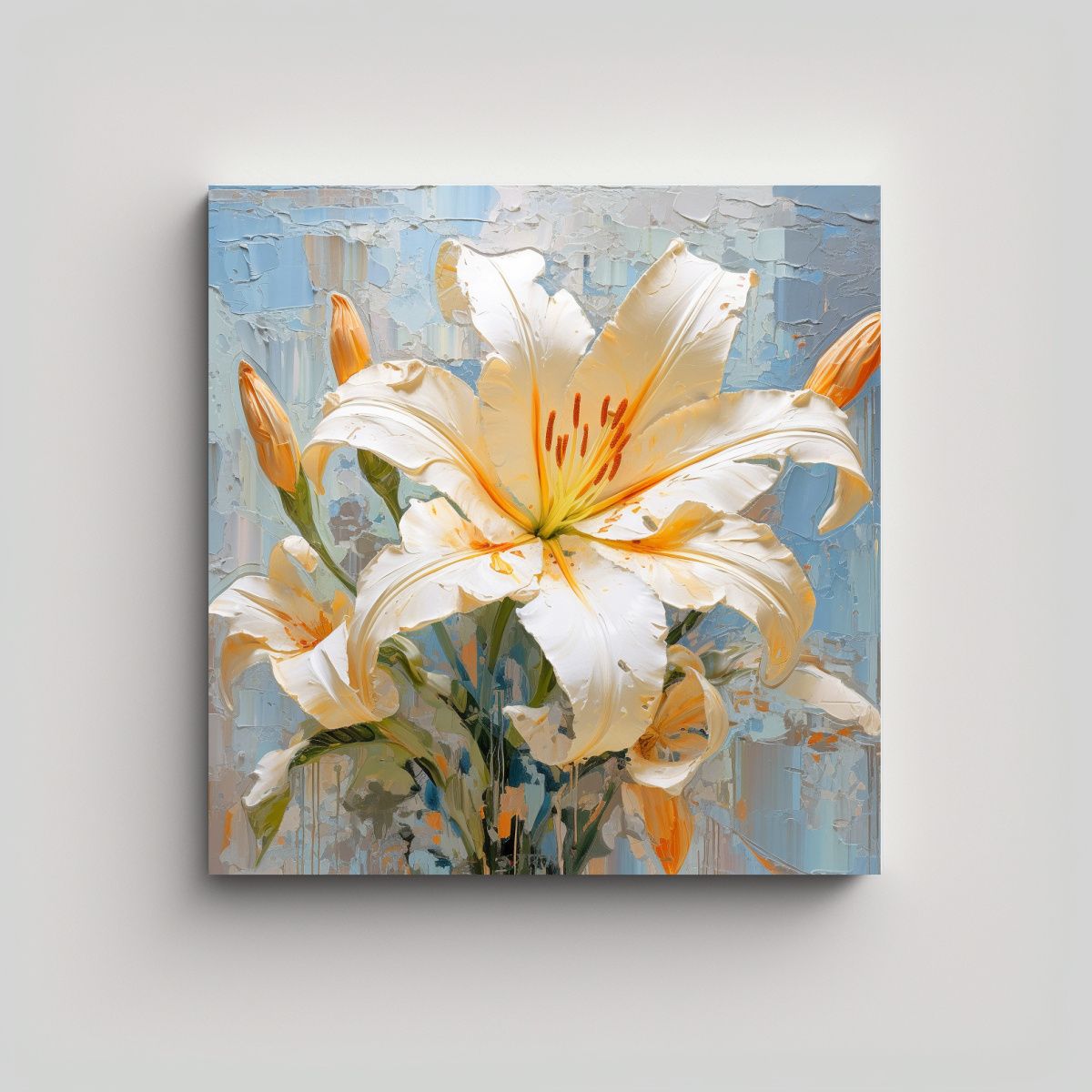 GENERICO - Lienzo Urbano Estilo Galería Colorido Lirio Con 80x80 Cm.