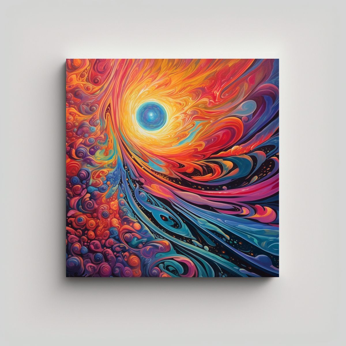 GENERICO - Pinturas Abstractas Psicodélicas De Los 80 En 90x90 Cm