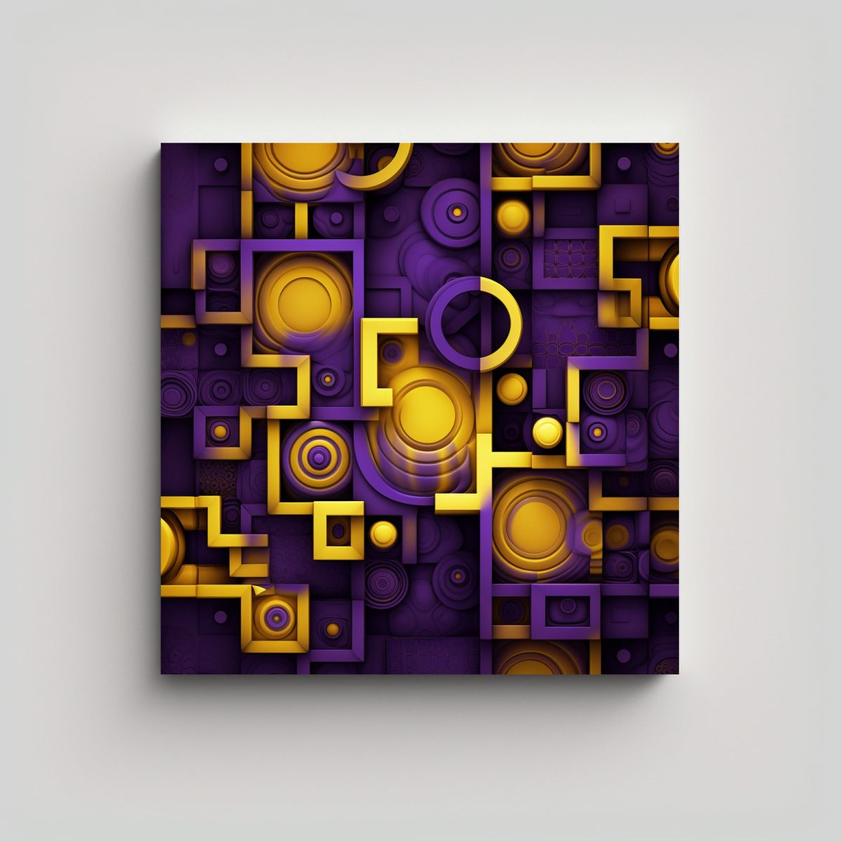 GENERICO - Cuadro Elegante Patrón En Púrpura Oscuro Con 90x90 Cm