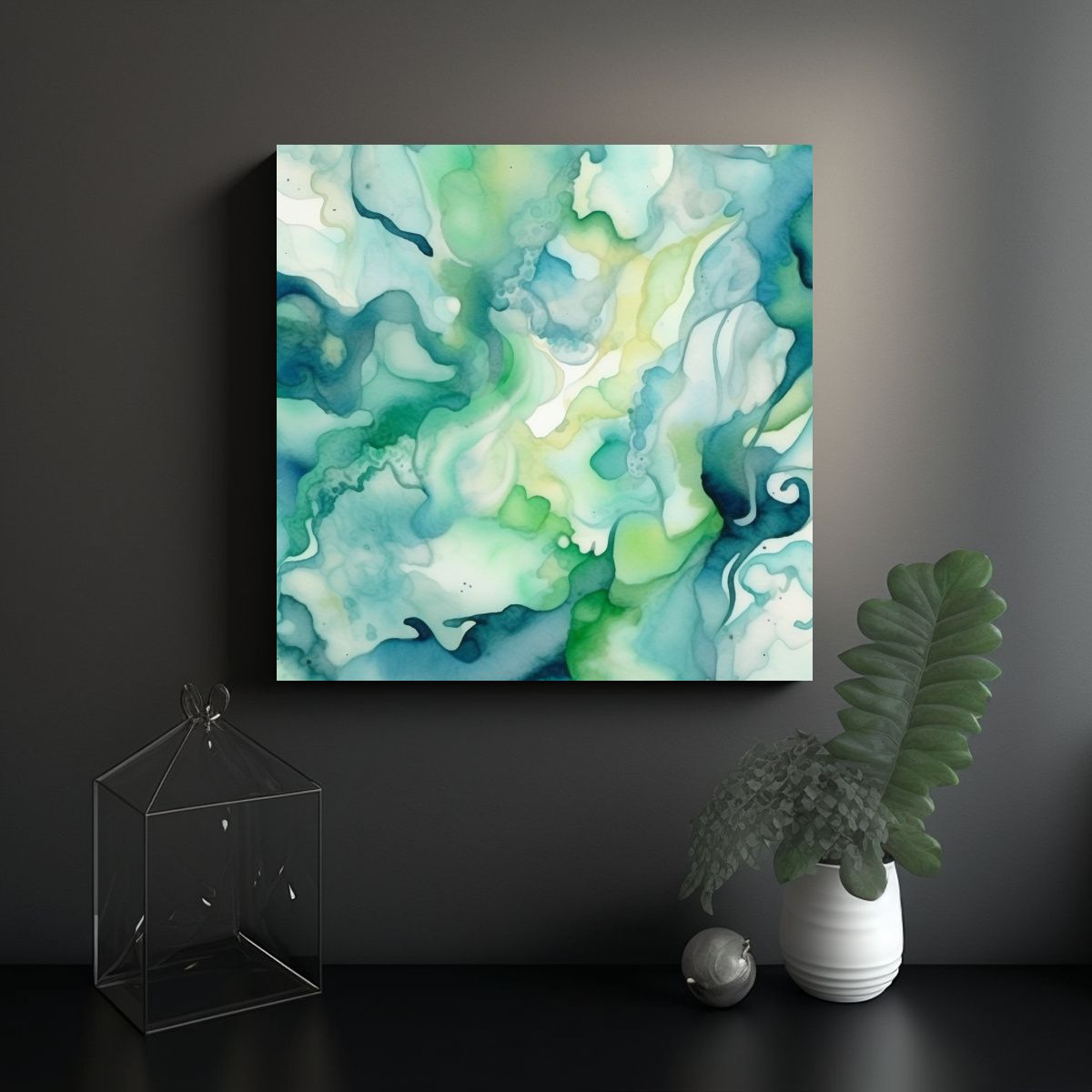 GENERICO - Fondo Acuarela Orgánico Abstracto En Tonos 80x80 Cm