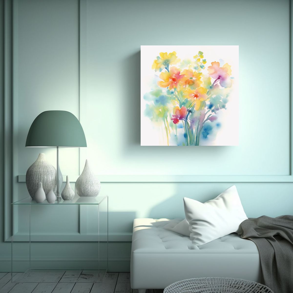 GENERICO - Dibujo Detallado En Tela En Bastidor Abstracto 90x90 Cm