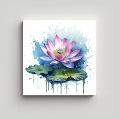 GENERICO - Dibujo De Flor De Loto Exuberante Arte De Pared 80x80 Cm