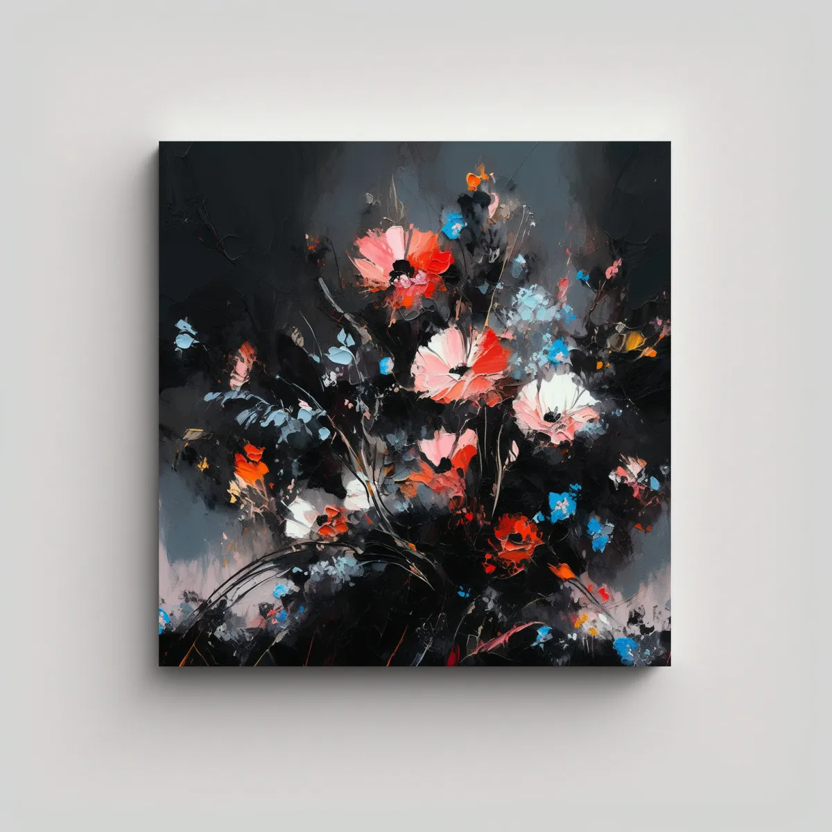 GENERICO - Pintura Lienzo Estilo Galeria Estética Flores 80x80 Cm