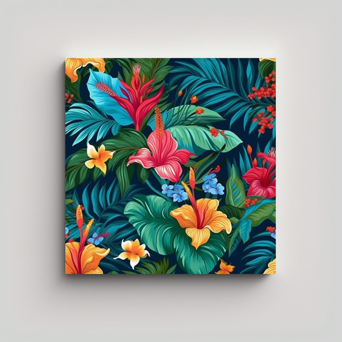 GENERICO - Cuadros Decorativos Canva Calma Patrón Floral 80x80 Cm