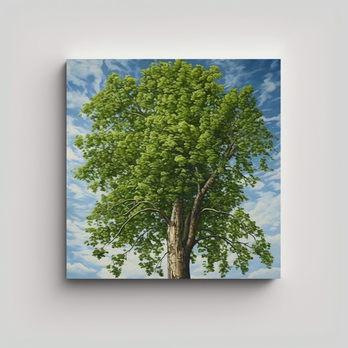 GENERICO - Cuadro Llamativo De Árbol De Álamo En Estilo 90x90 Cm