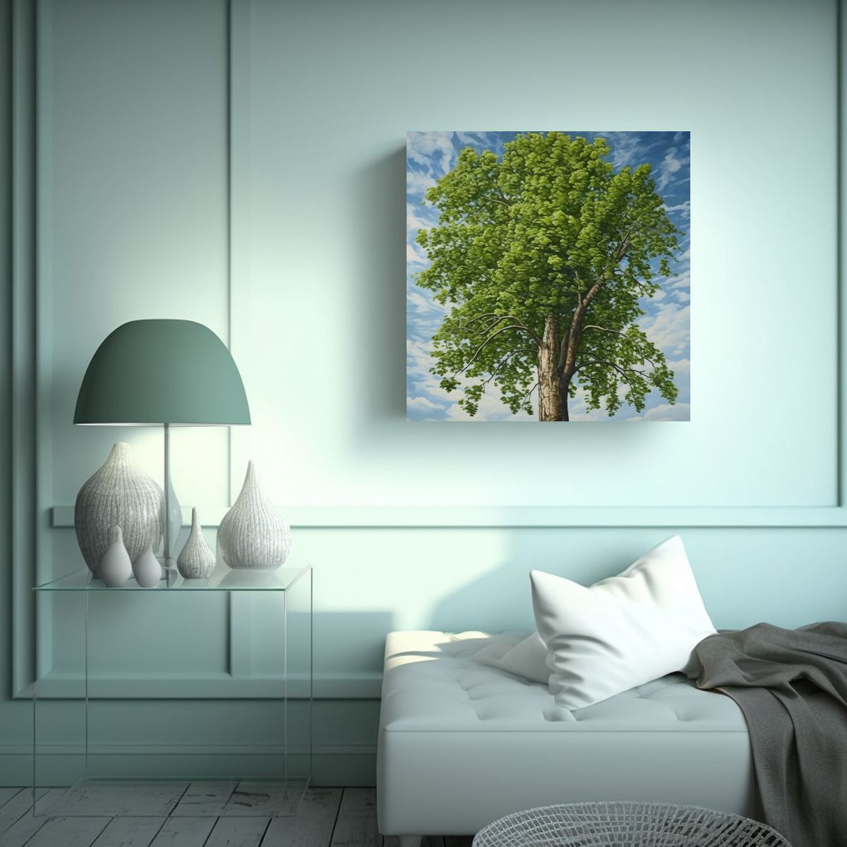 GENERICO - Cuadro Llamativo De Árbol De Álamo En Estilo 90x90 Cm