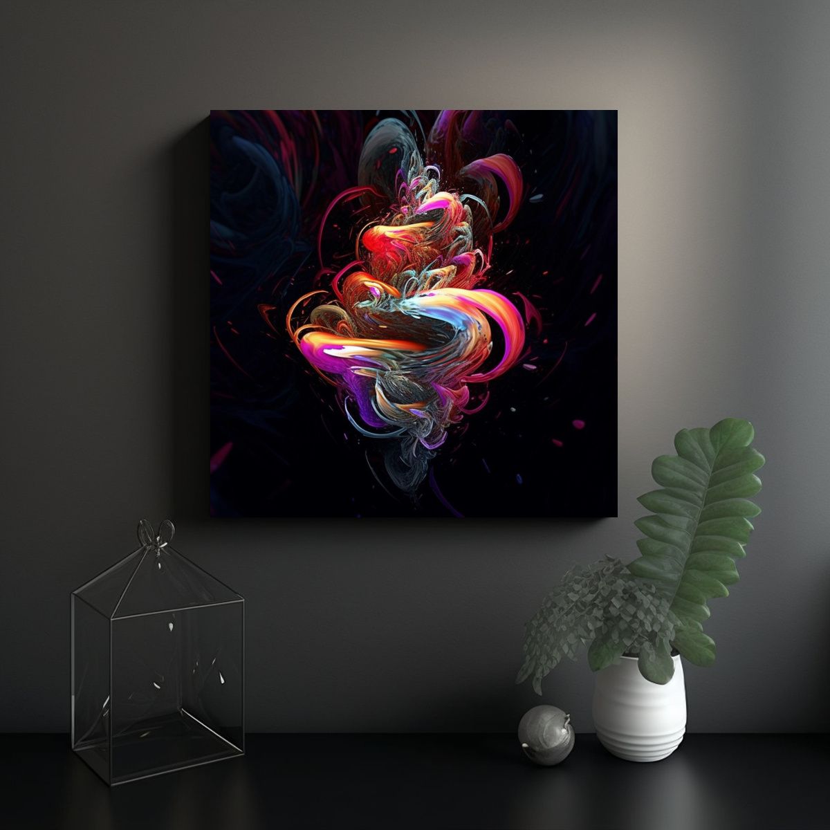 GENERICO - Pinturas Decorativas Modernas De Neón Rosa Y 80x80 Cm