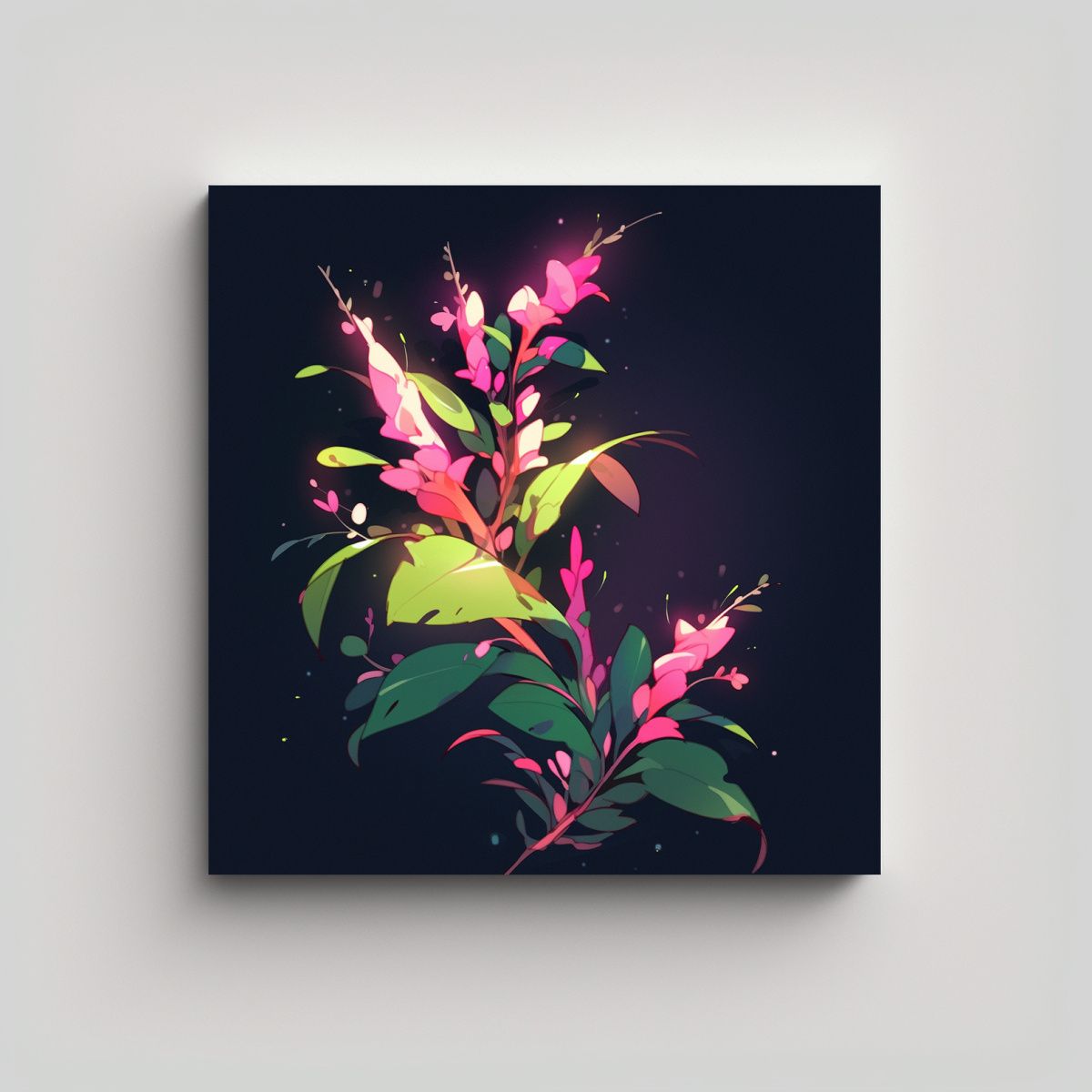 GENERICO - Cuadro Tela Creatividad Verde Y Rosa Estilo 90x90 Cm