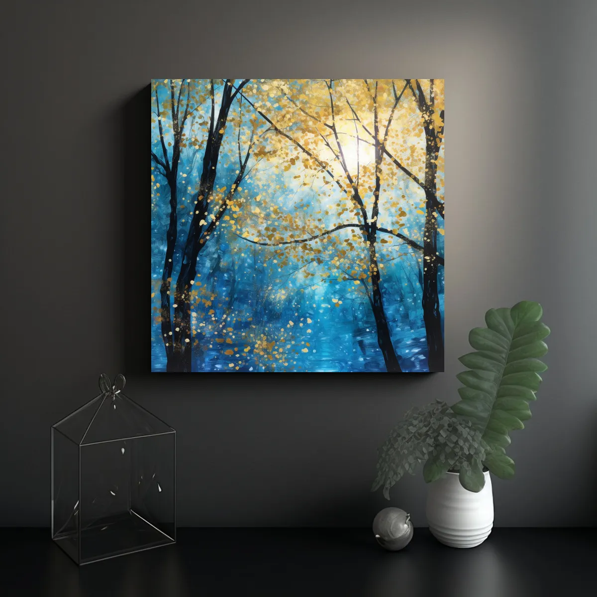 GENERICO - Pinturas De Paisajes Con árboles Y Cielo Azul 80x80 Cm