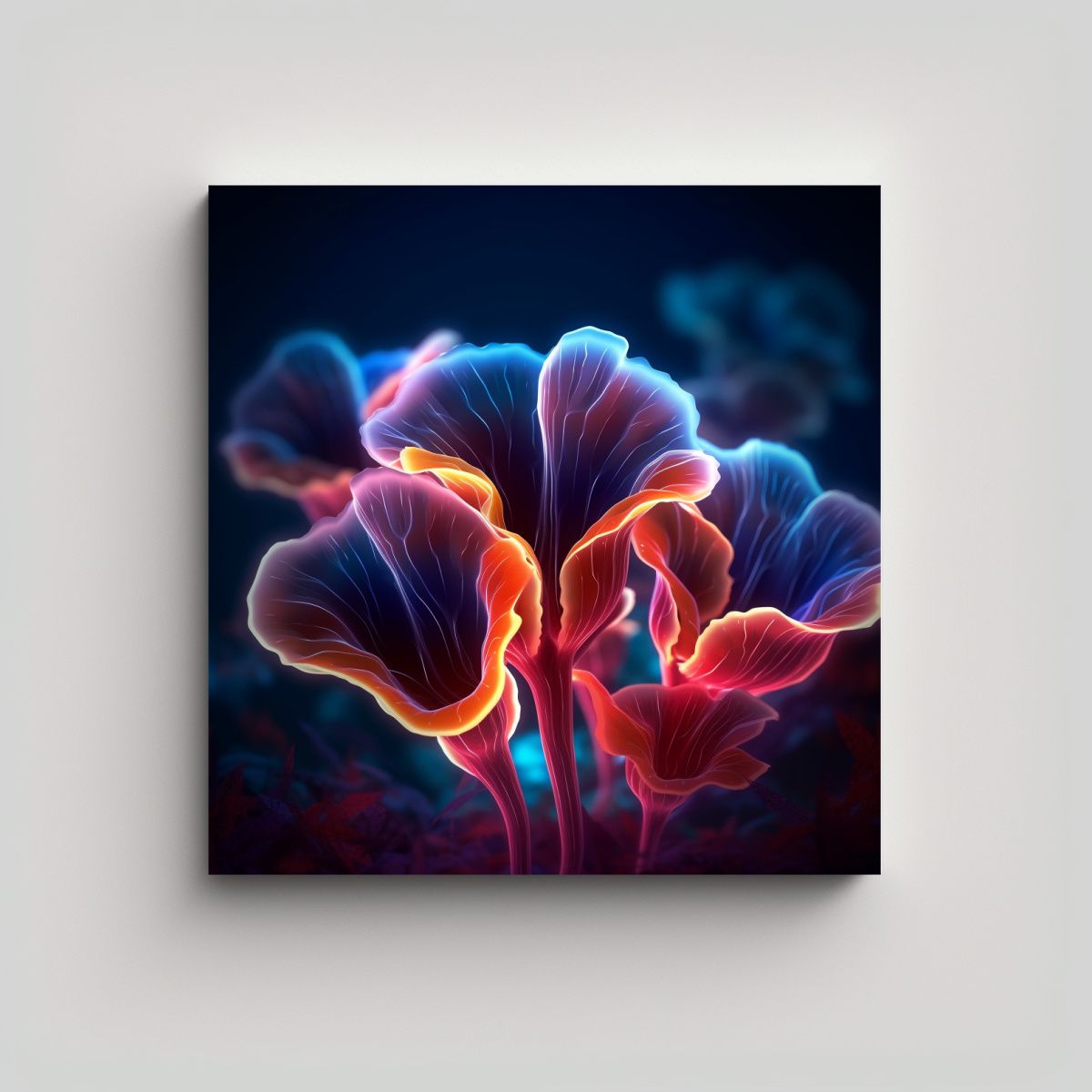 GENERICO - Cuadros Decorativos Abstractos Flores 80x80 Cm.