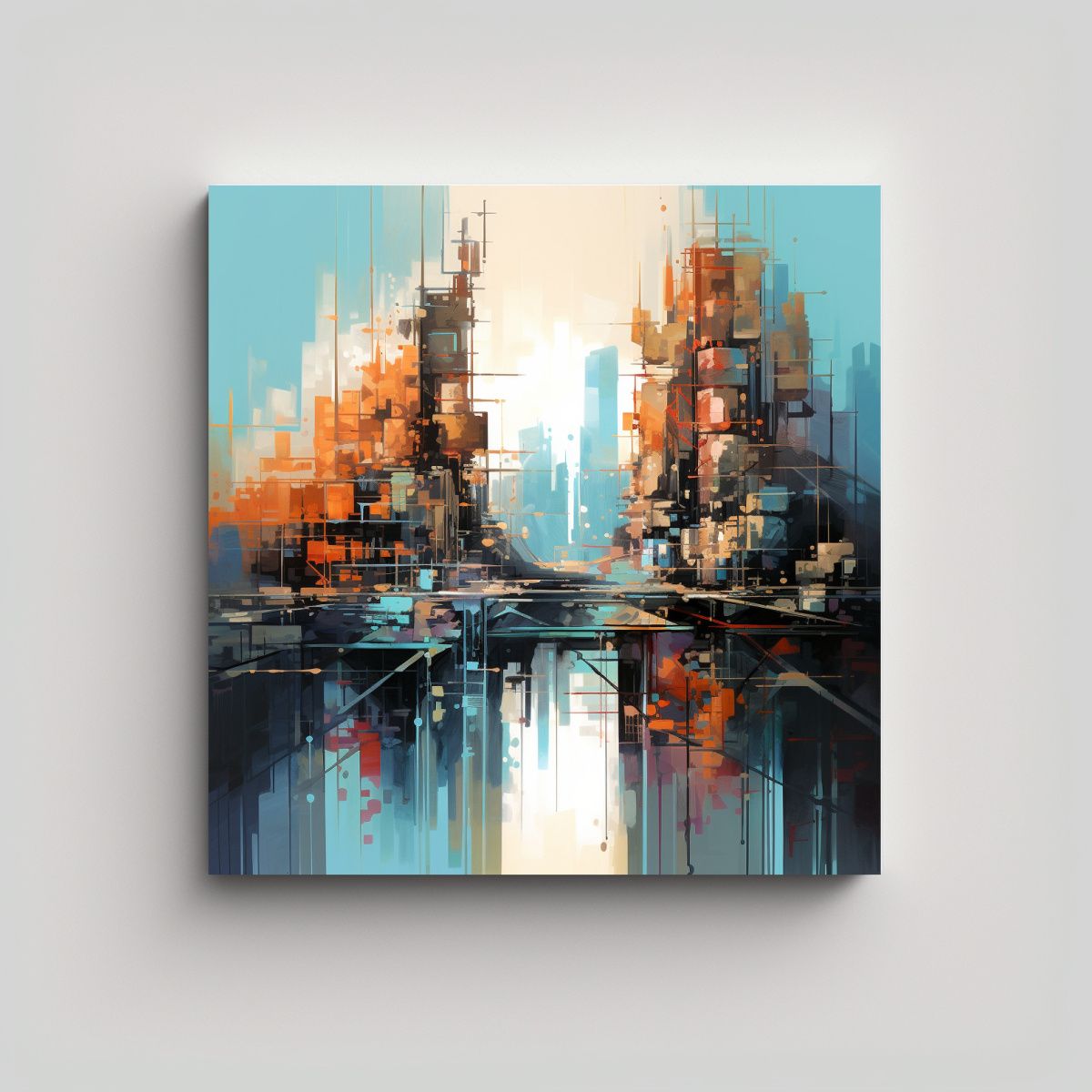 GENERICO - Cuadro Venta Surrealista De Skylines De Taipei 90x90 Cm