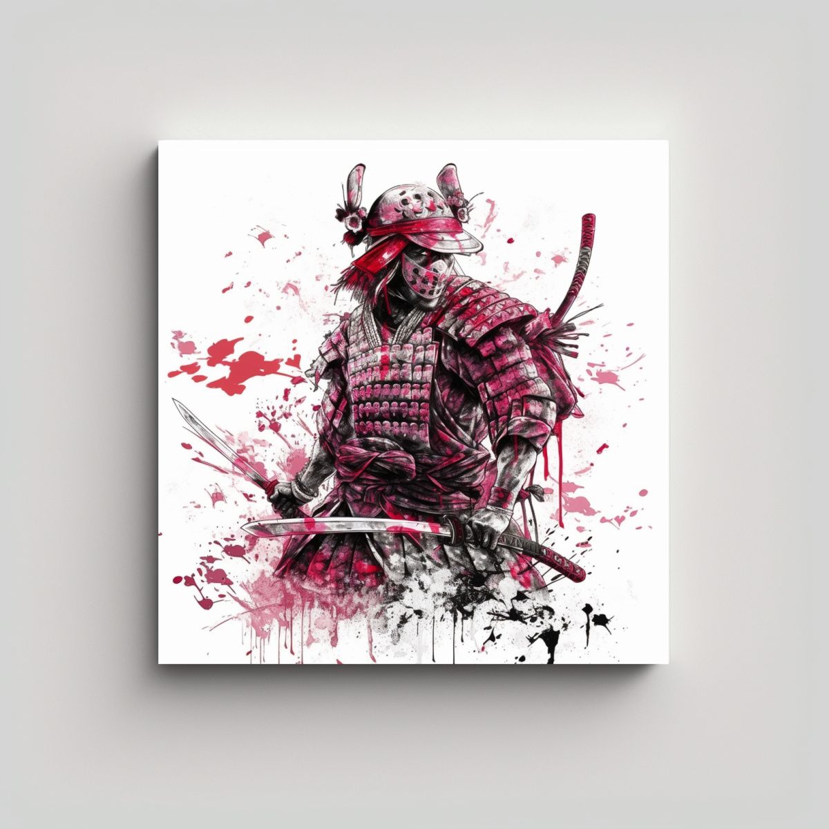 GENERICO - Cuadro Digital De Diseño Clásico De Un Samurái 70x70 Cm.