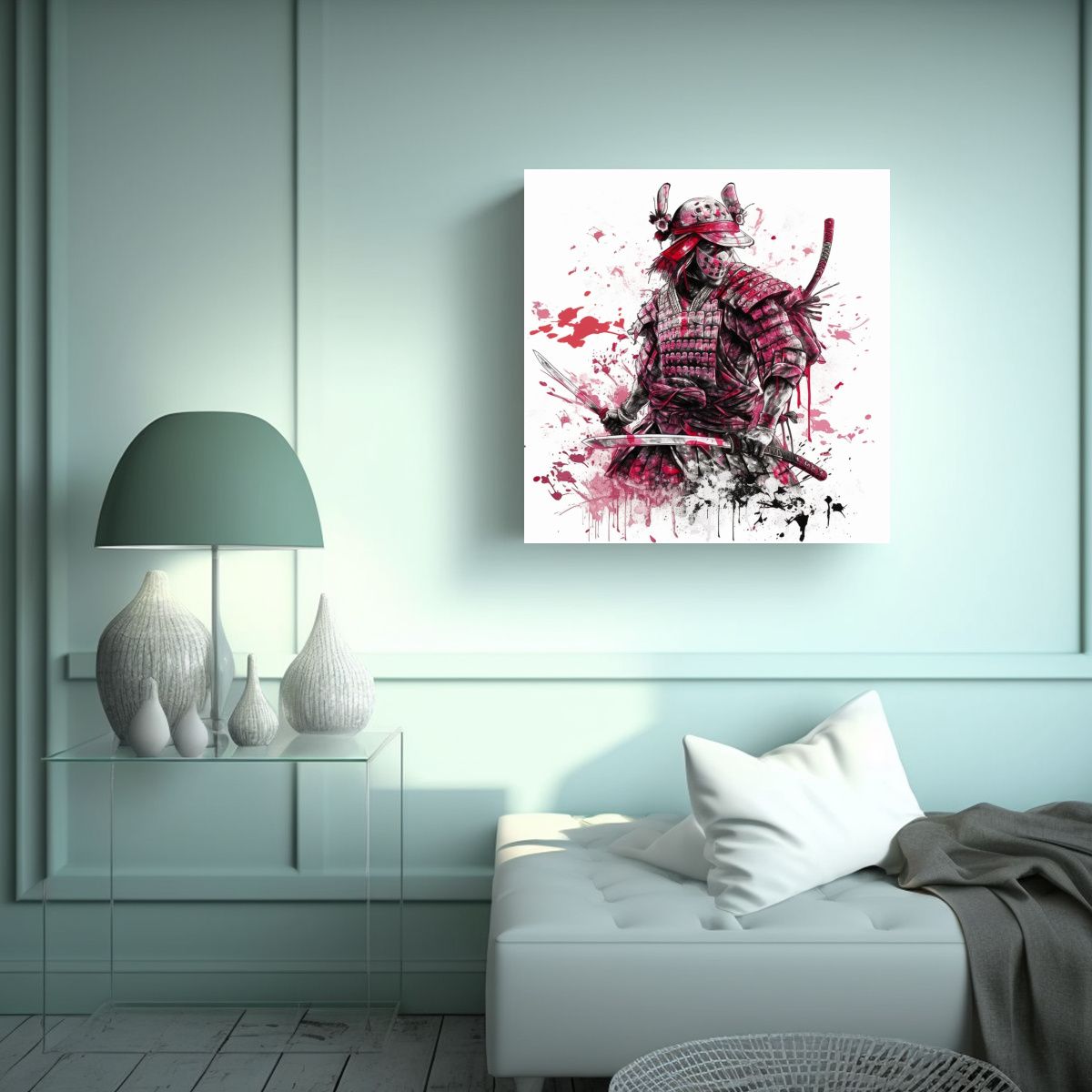 GENERICO - Cuadro Digital De Diseño Clásico De Un Samurái 70x70 Cm.