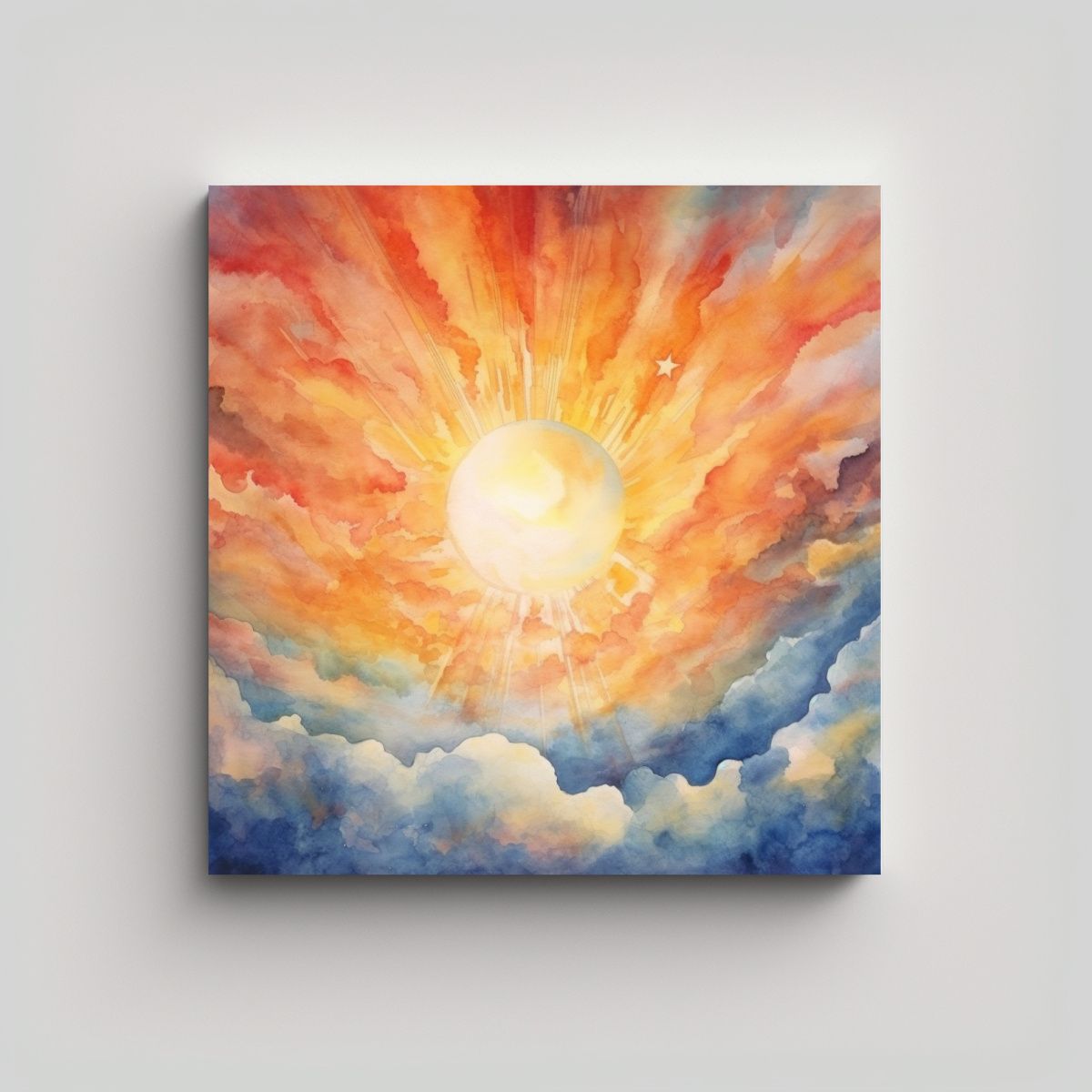 GENERICO - Arte De Pared Fotografía Acuarela 4 El Amanecer 70x70 Cm