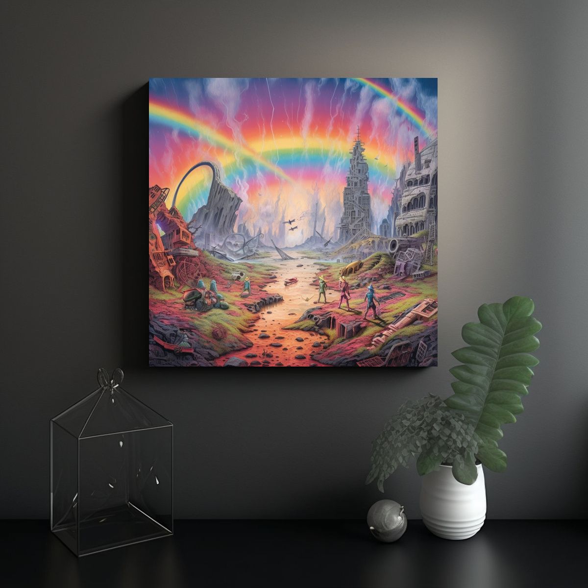 GENERICO - Pinturas Decorativas En Bastidor Armonía De 80x80 Cm