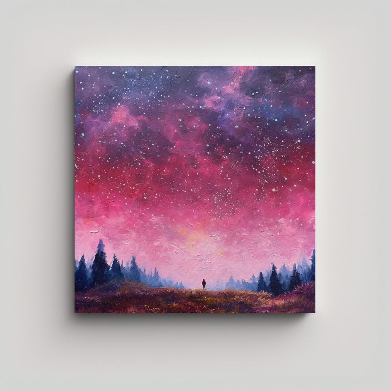 GENERICO - Cuadro Imagen Majestuosas Pintura óleo Cielo 90x90 Cm