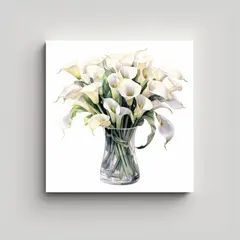 GENERICO - Composición Elegante De Lirios Calla En Florero 80x80 Cm