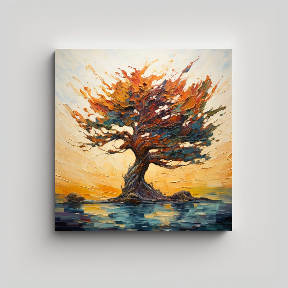 GENERICO - Composición Movimiento Comedor Con Un Pintura 70x70 Cm