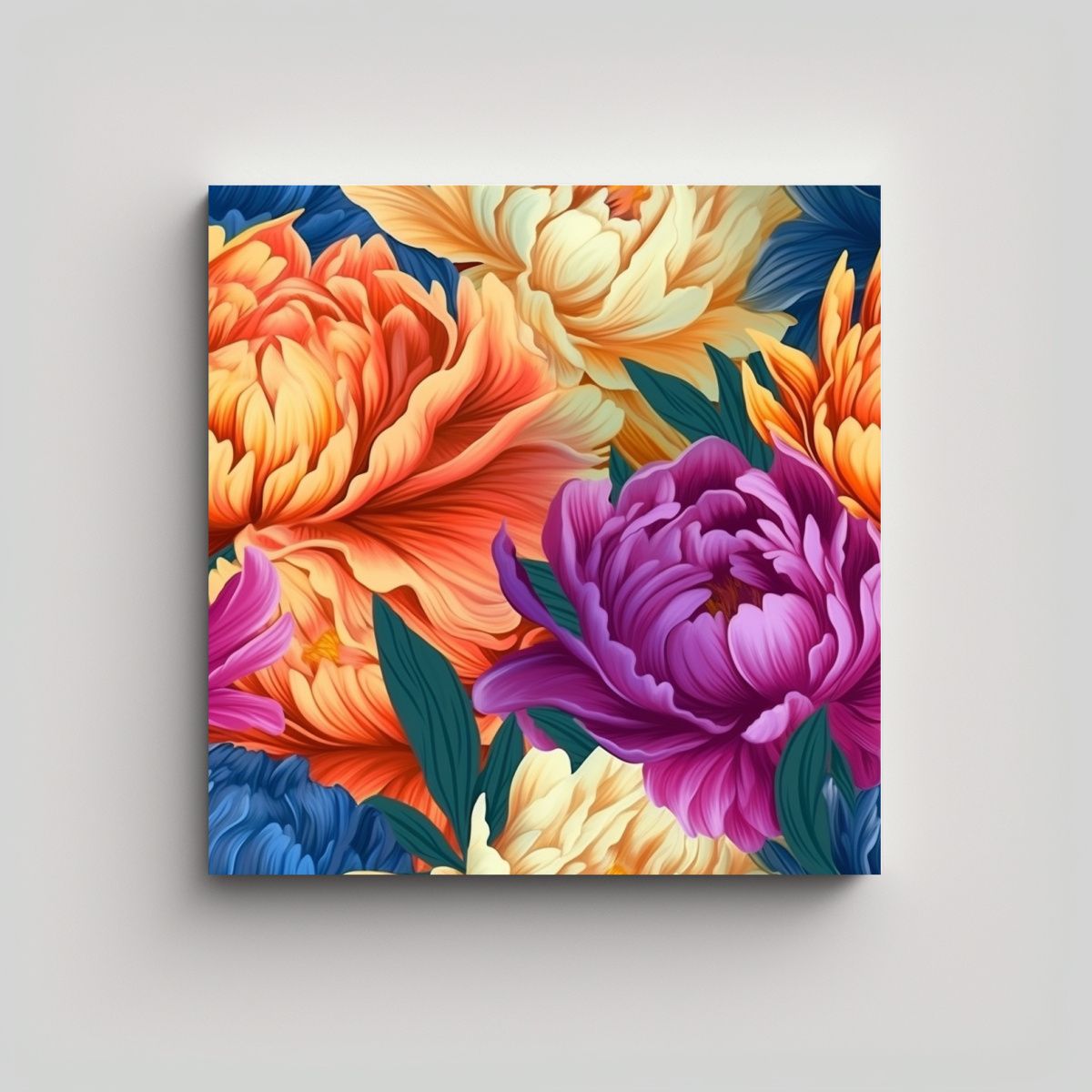 GENERICO - Cuadro Surrealista De Flor De Pion En Tinta De 70x70 Cm