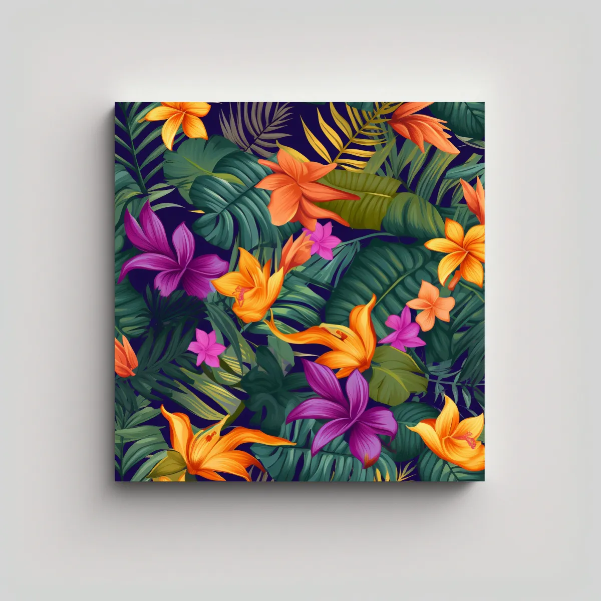 GENERICO - Patrón Tropical En Lienzo HD Armonía De 80x80 Cm