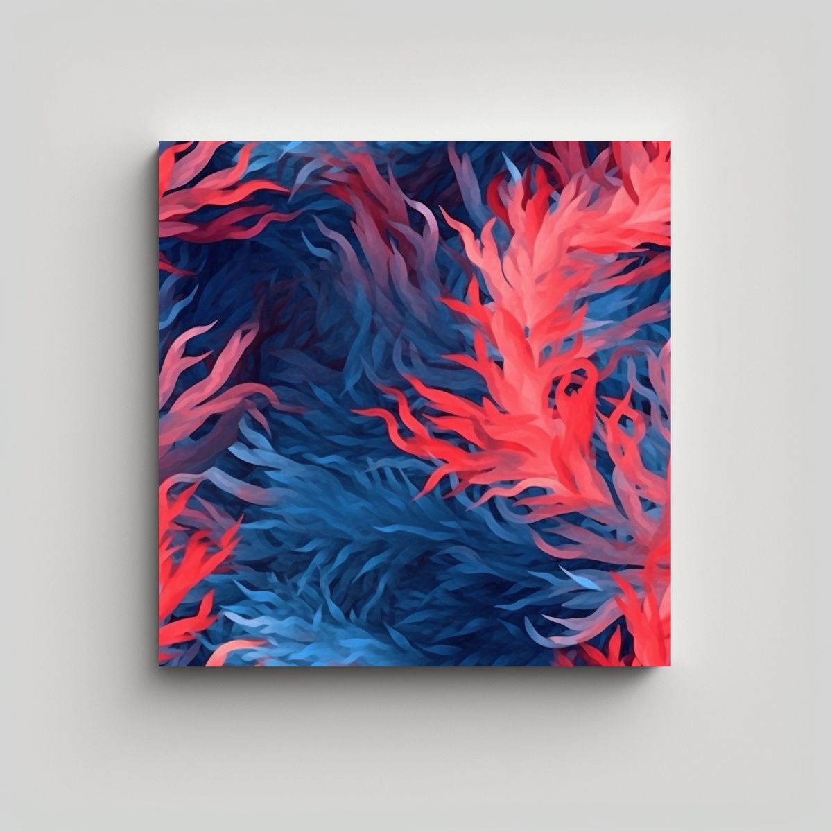 GENERICO - Pintura Abstracción óleo Equilibrio Algas Agua 90x90 Cm