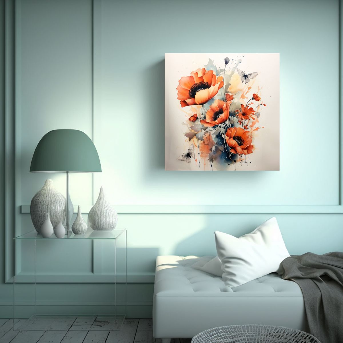 GENERICO - Cuadro Abstracto Simétrico Con Diseño De 70x70 Cm.