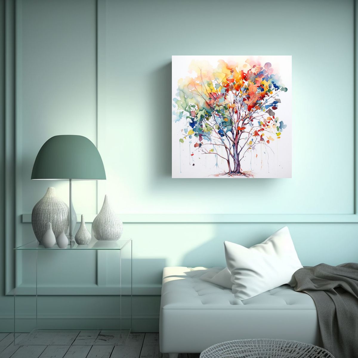 GENERICO - Pintura Abstracta De Composición Finas Líneas 70x70 Cm.