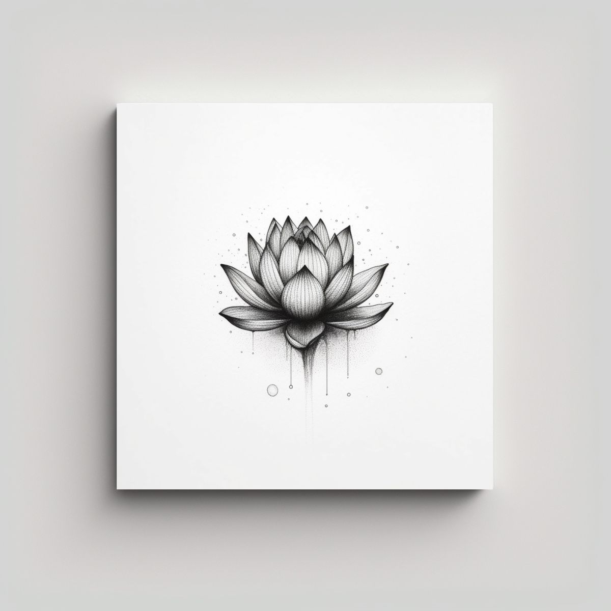 GENERICO - Diseño Minimalista De Loto En Relieve Cuadro 80x80 Cm.